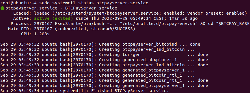 ubuntu btcpay server systemd service