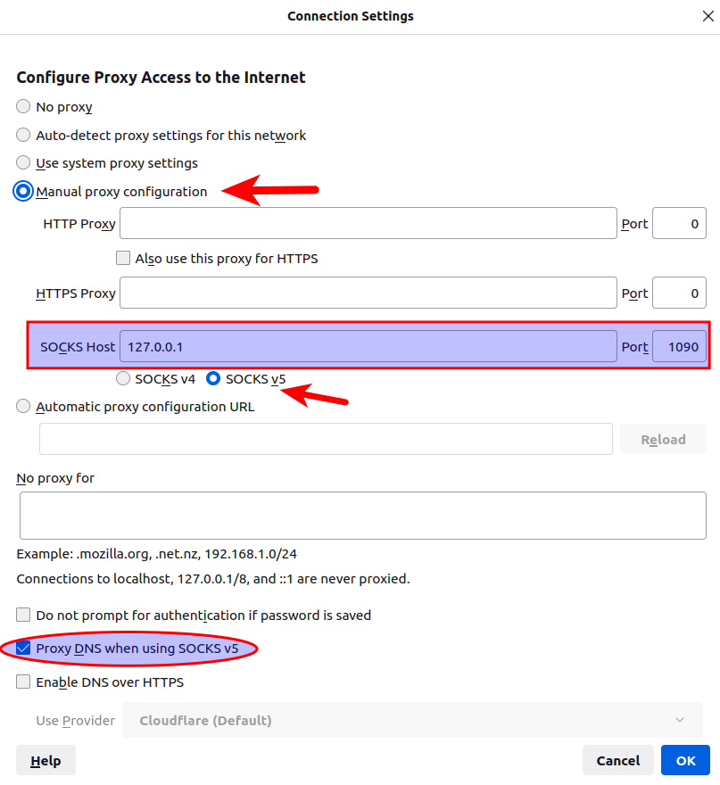 Firefox v2ray proxy settings