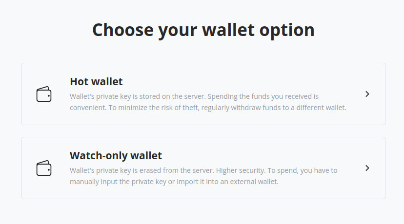 btcpay server create watch-only wallet