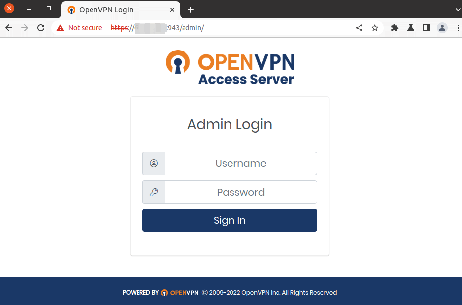 openvpn access server admin login
