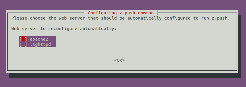 ubuntu z-push configure web server